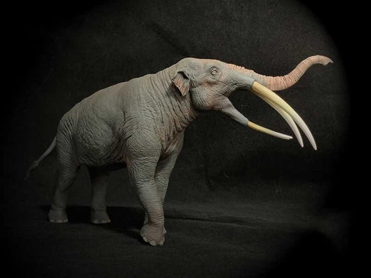 DINONE 1/20 サイズ ステゴテトラベロドン Stegotetrabelodon ゾウ科 絶滅した動物 ガレキ ガレージキット リアル フィギュア 樹脂 プラモデル 模型 プレゼント プレミアム 26cm級 オリジナル 未塗装 完成品 オブジェ 置物 (未塗装)