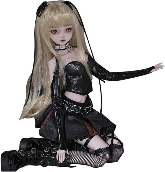 BACALYSO | shuga fairy 1/4 スケール 球体関節人形 女 ミナ ゴシック 暗黒風 スカート 少女 BJDドール 可動 フィギュア 身長44CM メイク済み プリンセス ドレス 可愛い 樹脂 洋服セット プレゼント (完成品)