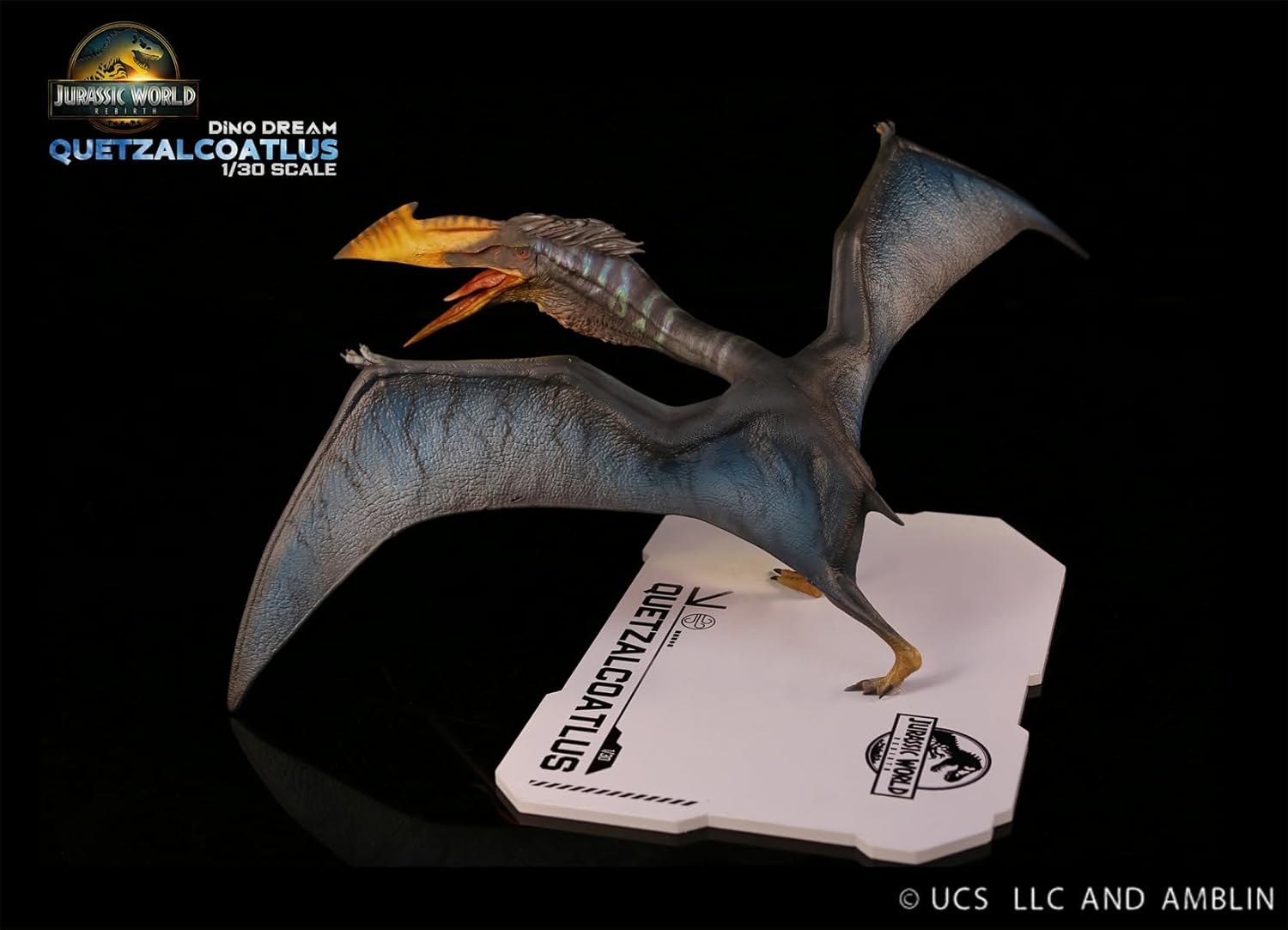 DINO DREAM 1/30 サイズ ケツァルコアトルス アズダルコ科 白亜紀 鳥頸類 恐竜 34cm級 フィギュア 樹脂 プラモデル 模型 シーン 情景セット 塗装済 台座付き
