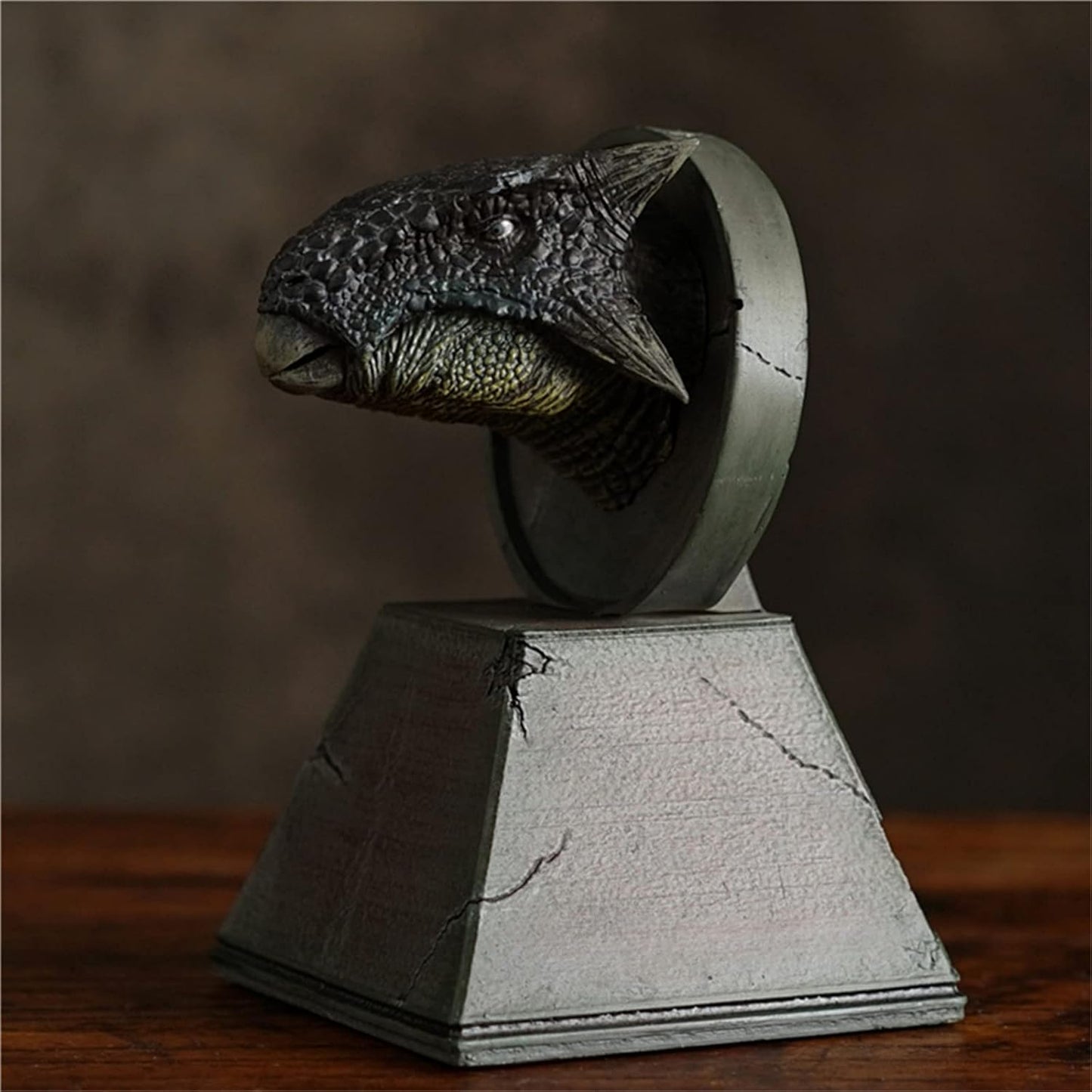 Nanmu 本心楠改 アンキロサウルス リアル 恐竜 彫刻 頭部 フィギュア 模型 ヘッド 置物 12.5cm級