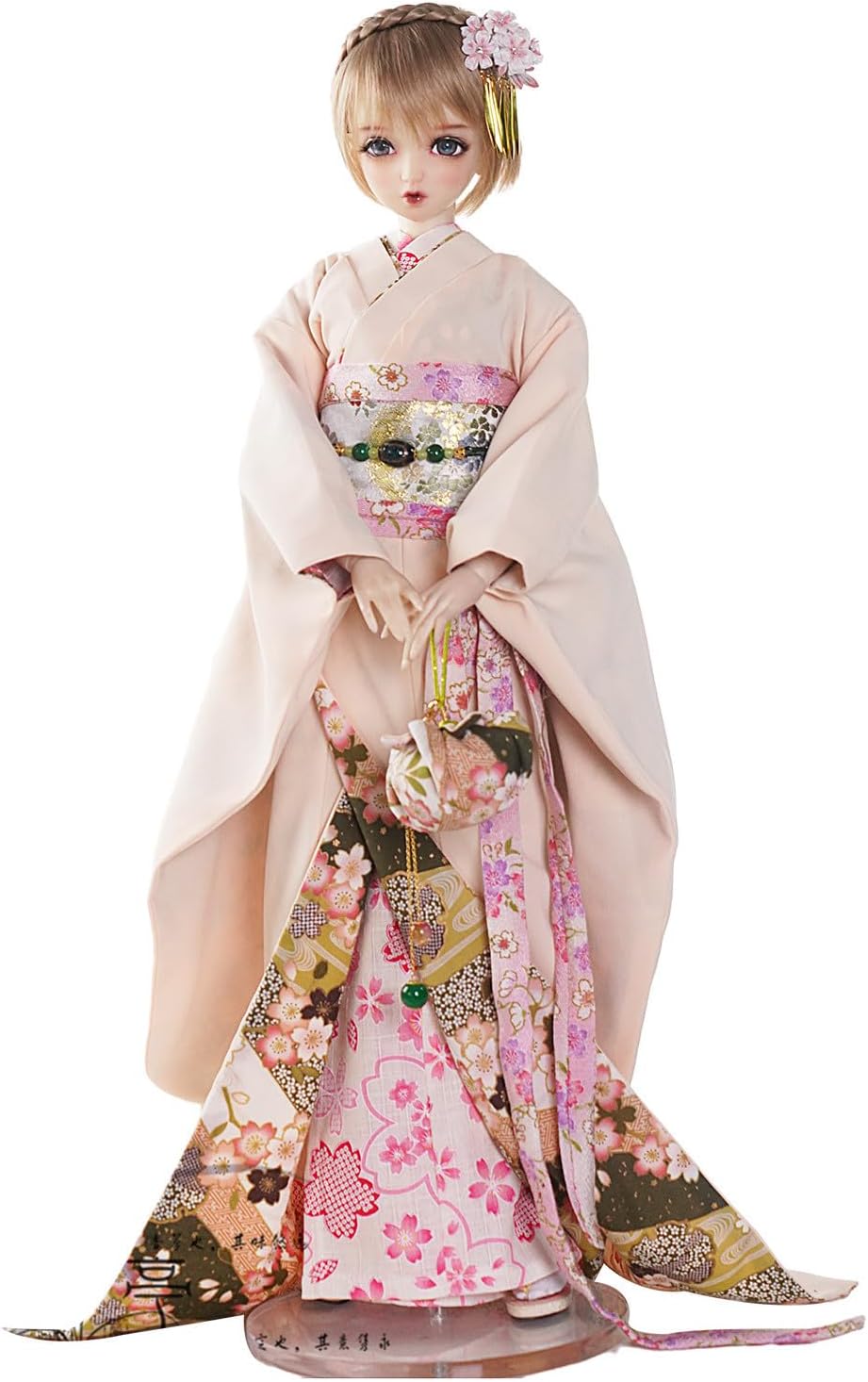蘭亭集夢 1/3 1/4 1/6 スケール BJD 人形服 桜 花魁 春日桜袖 女の子 着物 晴れ着 9点セット 振袖 着物 和柄 人形服 着せ替え 服 仮装 服セット