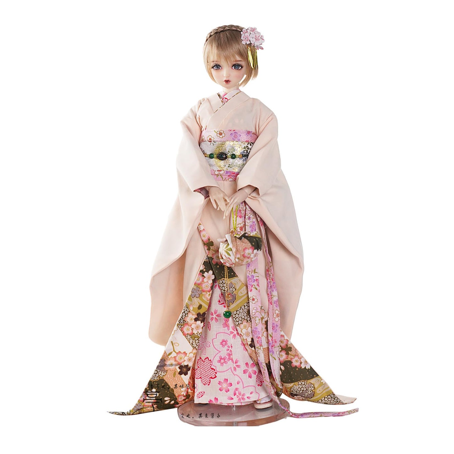 蘭亭集夢 1/3 1/4 1/6 スケール BJD 人形服 桜 花魁 春日桜袖 女の子 着物 晴れ着 9点セット 振袖 着物 和柄 人形服 着せ替え 服 仮装 服セット