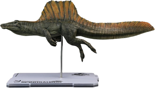 DINO DREAM 1/30 サイズ スピノサウルス 水泳姿 白亜紀 ティタノサウルス類 鳥吻類 恐竜 40cm級 フィギュア 樹脂 プラモデル 模型 シーン 情景セット 塗装済 台座付き