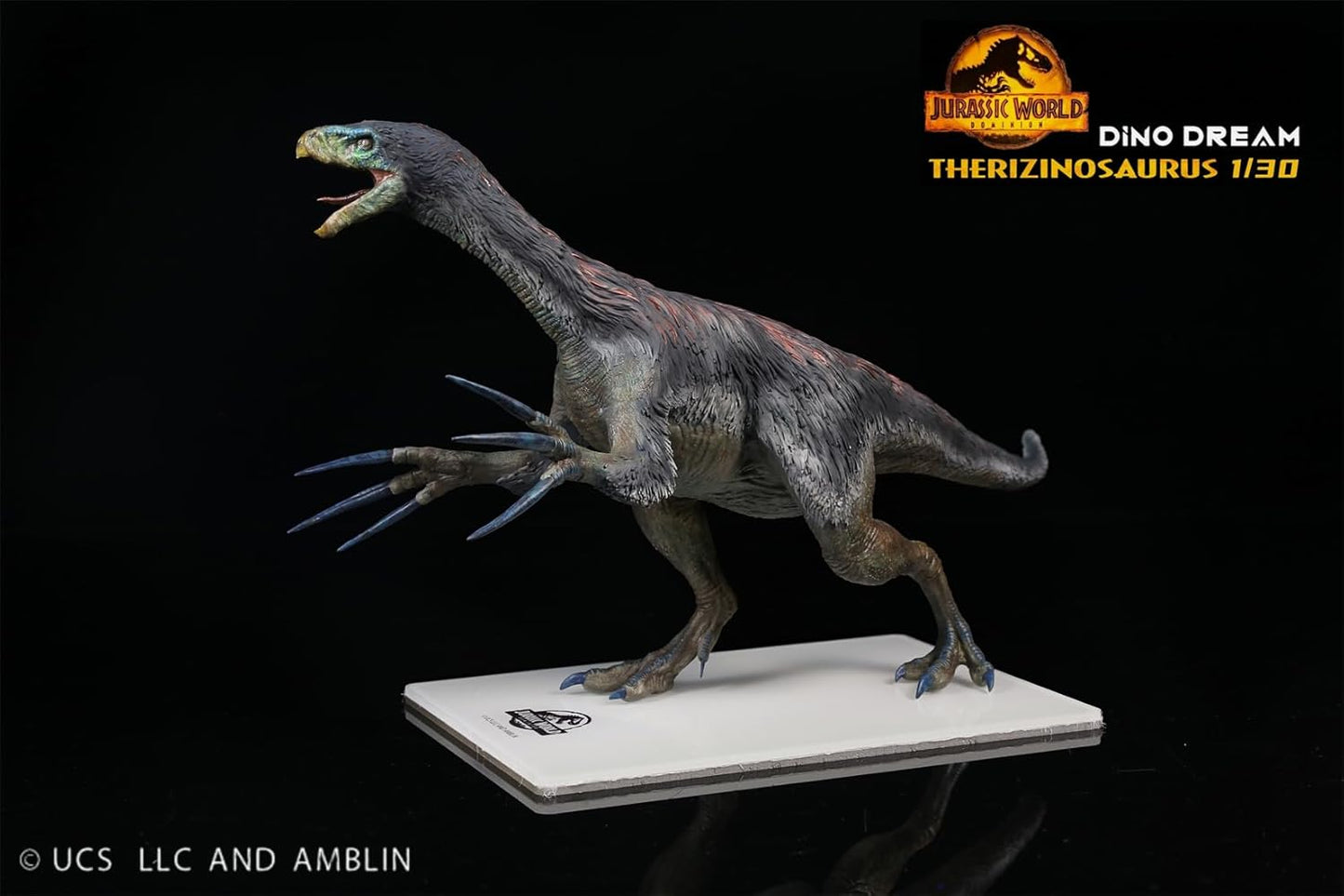 DINO DREAM 1/30 サイズ テリジノサウルス フィギュア テリジノサウルス科 刈り取りをするトカゲ 恐竜 白亜紀 33cm級 リアル 樹脂 プラモデル 模型 塗装済 置物 台座付き 情景セット スタチュー [並行輸入品]