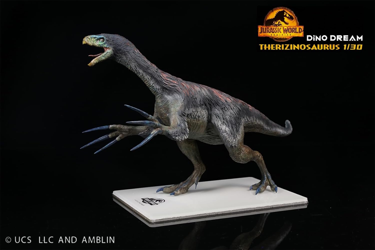 DINO DREAM 1/30 サイズ テリジノサウルス フィギュア テリジノサウルス科 刈り取りをするトカゲ 恐竜 白亜紀 33cm級 リアル 樹脂 プラモデル 模型 塗装済 置物 台座付き 情景セット スタチュー [並行輸入品]