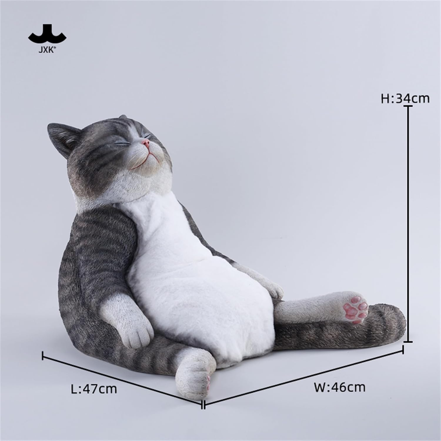 JXK 猫 お昼寝中の猫 ねむねこ 可愛い ネコ 動物 リアル フィギュア 樹脂 プラモデル 模型 47cm級 完成品 ネコ好き 置物 (JXK287A)