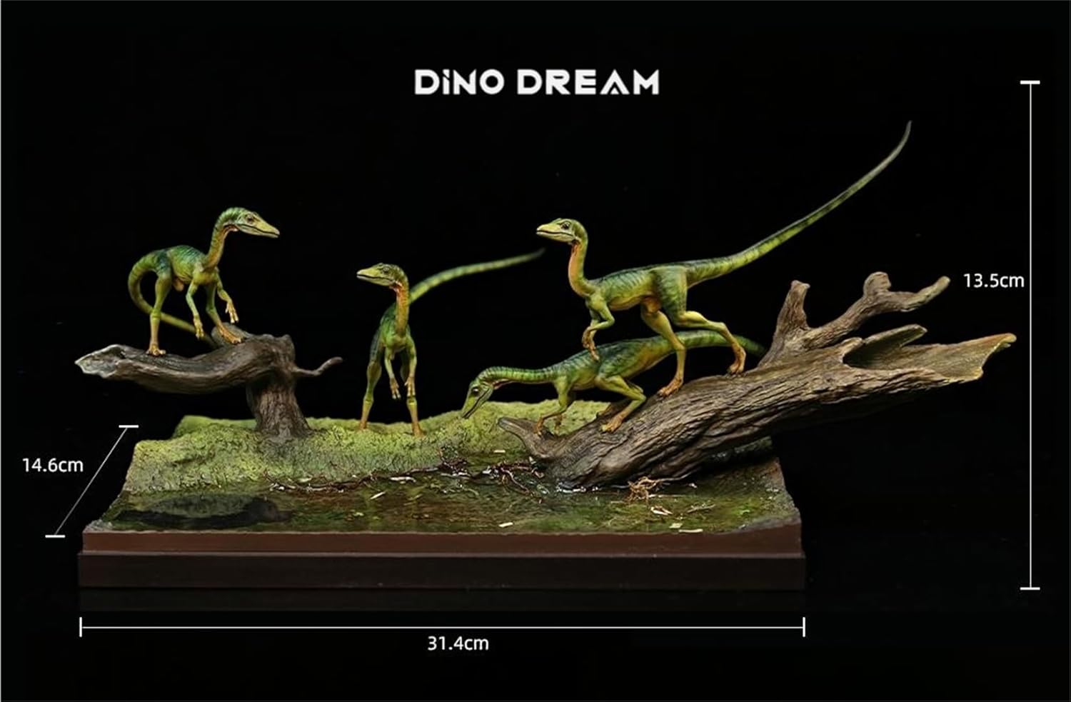 DINO DREAM 1/5 雌のコンプソグナトゥス 肉食 フィギュア 模型 DINO DREAM 4点セット 1/5 サイズ コンプソグナトゥス 小型