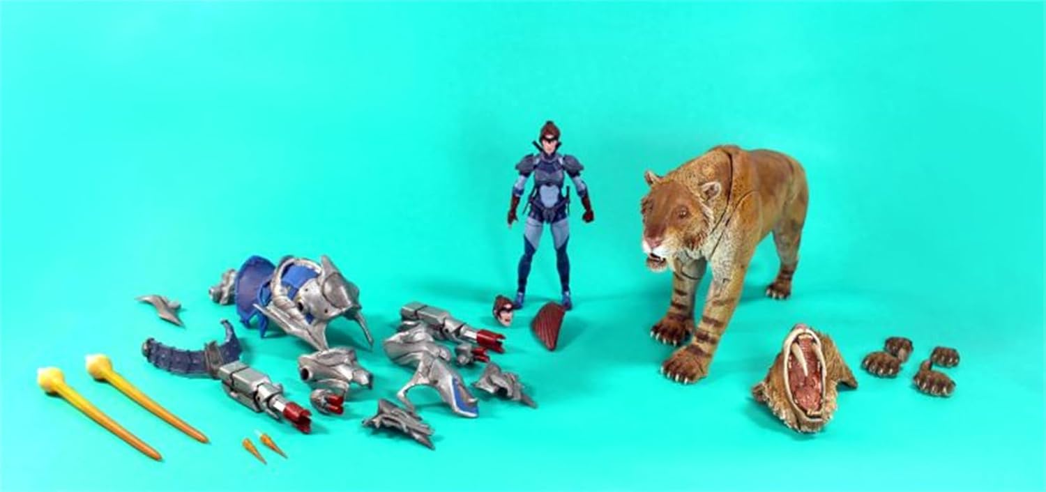Creative Beast Studio 1/12 マカイロドゥス 剣歯虎 人形付き可動 更新世 動物 フィギュア 20CM級 サーベルタイガー マカイロドゥス亜科 PVC製 模型 プラモデル おもちゃ 自立 展示 模型 玩具 関節おもちゃ [並行輸入品]