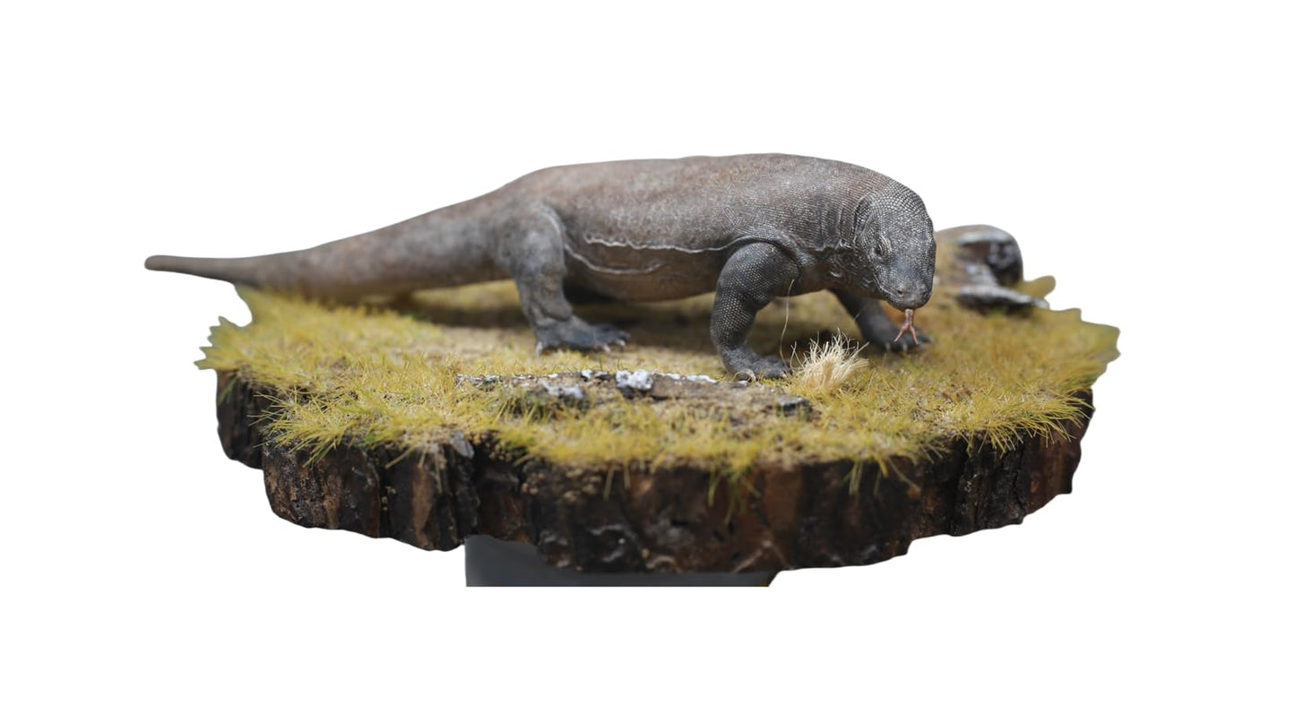 Alex STUDIO コモドオオトカゲ フィギュア コモドドラゴン 動物 爬虫綱 有鱗目 オオトカゲ科 リアル 樹脂 プラモデル 大人のおもちゃ 模型 プレゼント 置物 台座付き (1/20-18) [並行輸入品]
