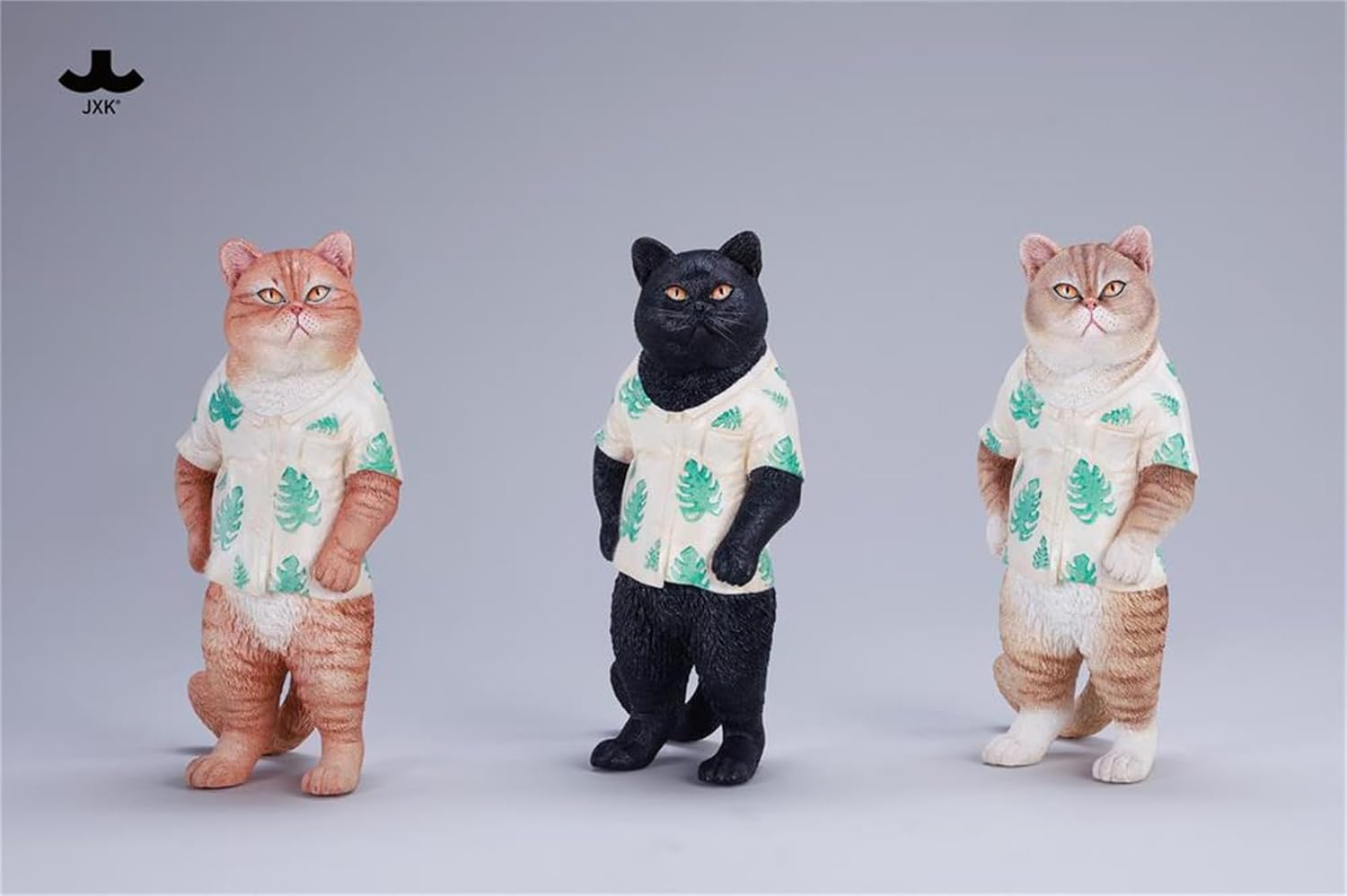 JXK 猫 フルーツ屋さんのニャン店長 可愛い ネコ 動物 リアル フィギュア 樹脂 プラモデル 模型 15cm級 完成品 ネコ好き 置物 (JXK-AI09A)