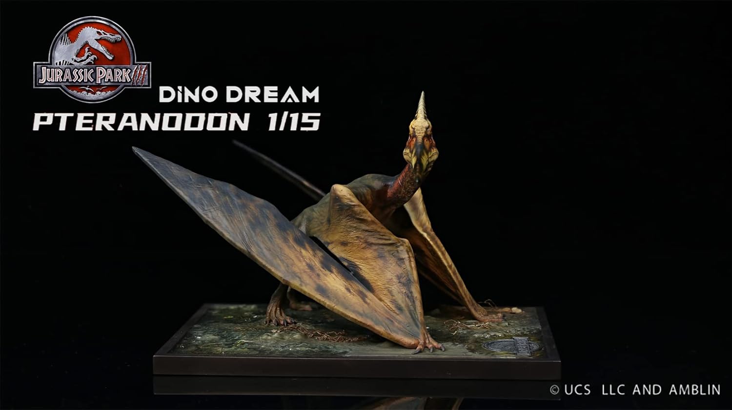 DINO DREAM 1/15 サイズ プテラノドン 翼竜 恐竜 白亜紀 歯のない翼 24.4cm級 リアル フィギュア 樹脂 プラモデル 大人のおもちゃ 模型 プレゼント プレミアム オリジナル スタチュー 塗装済 完成品 置物 台座付き