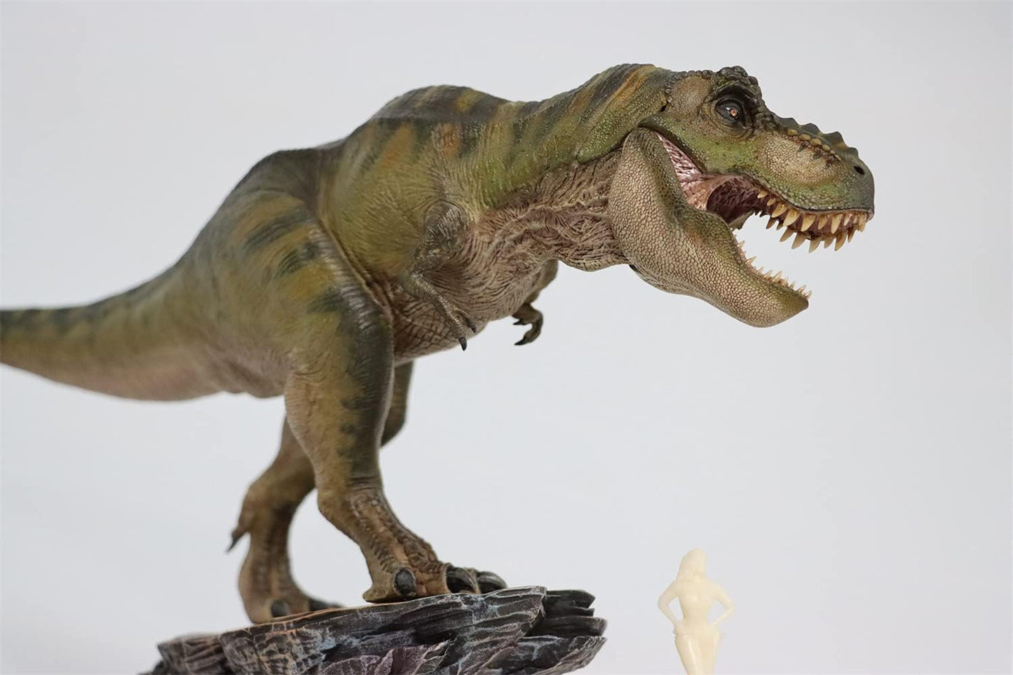 Nanmu 本心楠改 1/35 サイズ ティラノサウルス 恐竜 リアル フィギュア PVC プラモデル おもちゃ 模型 43.5cm級 台座付き (永遠の王-DX版(台座と人形付き)