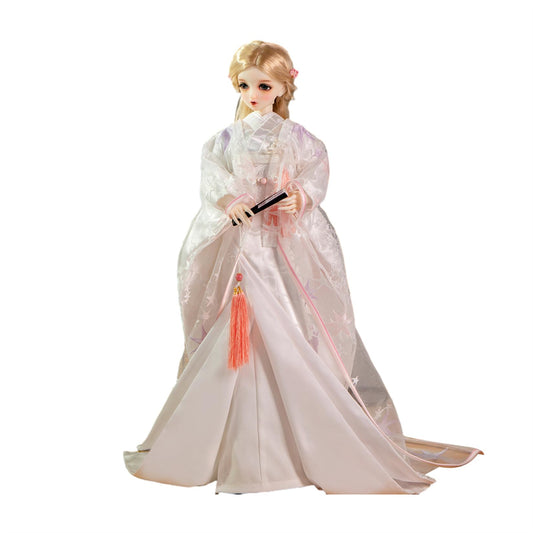 蘭亭集夢 1/3 1/4 スケール BJD 人形服 和風 紗 羽織 花嫁 白無垢 着物 姸姿 女の子 晴れ着 10点セット 振袖 和柄 人形服 着せ替え 服 仮装 服セット