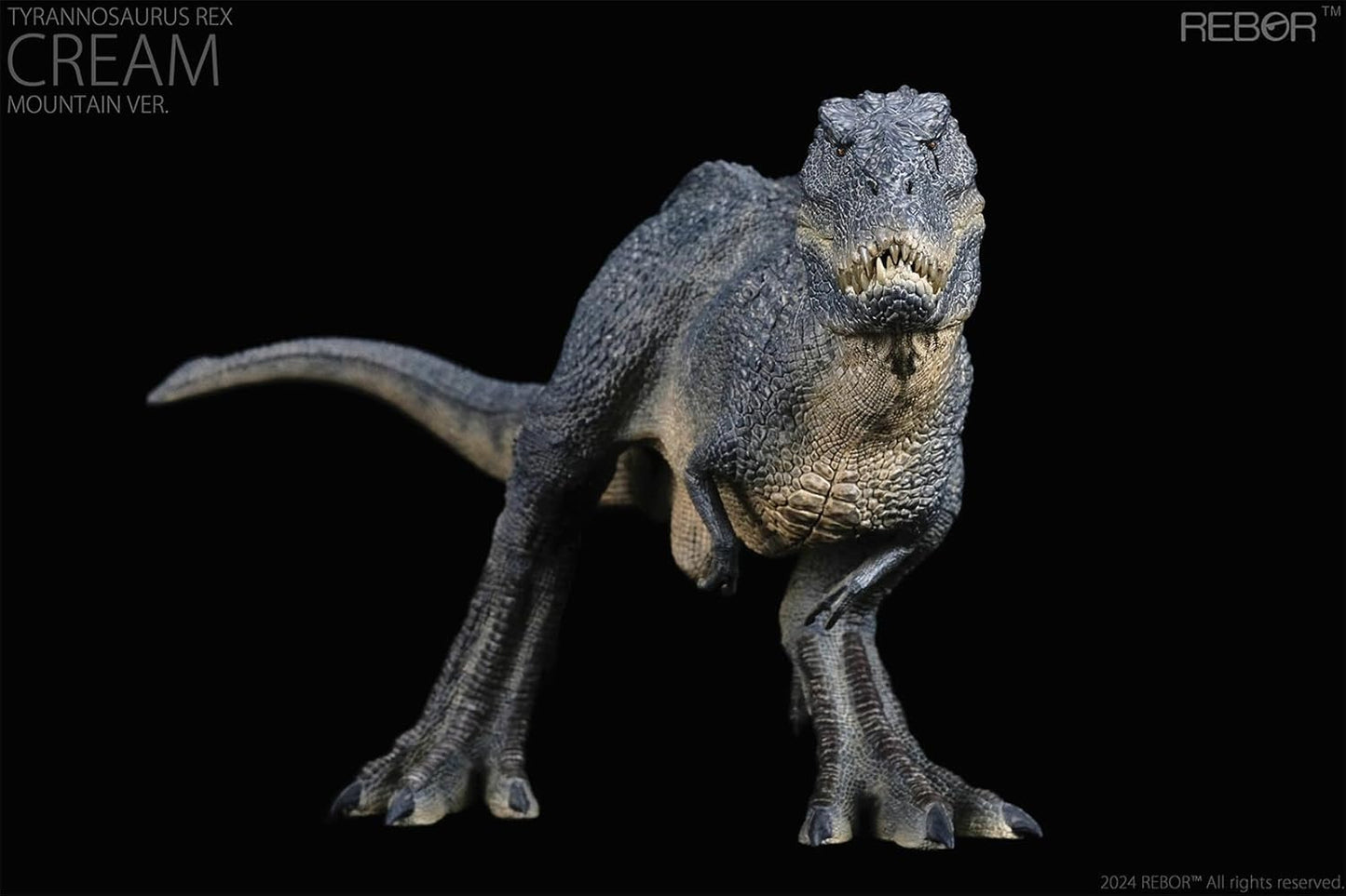 BACALYSO |REBOR 1/35 サイズ ティラノサウルス フィギュア Tレックス T-REX 獣脚類 恐竜 42cm級 口開閉可能 恐ろしい 模型 白亜紀 情景セット プラモデル 大人おもちゃ 置物 プレゼント (山脈)