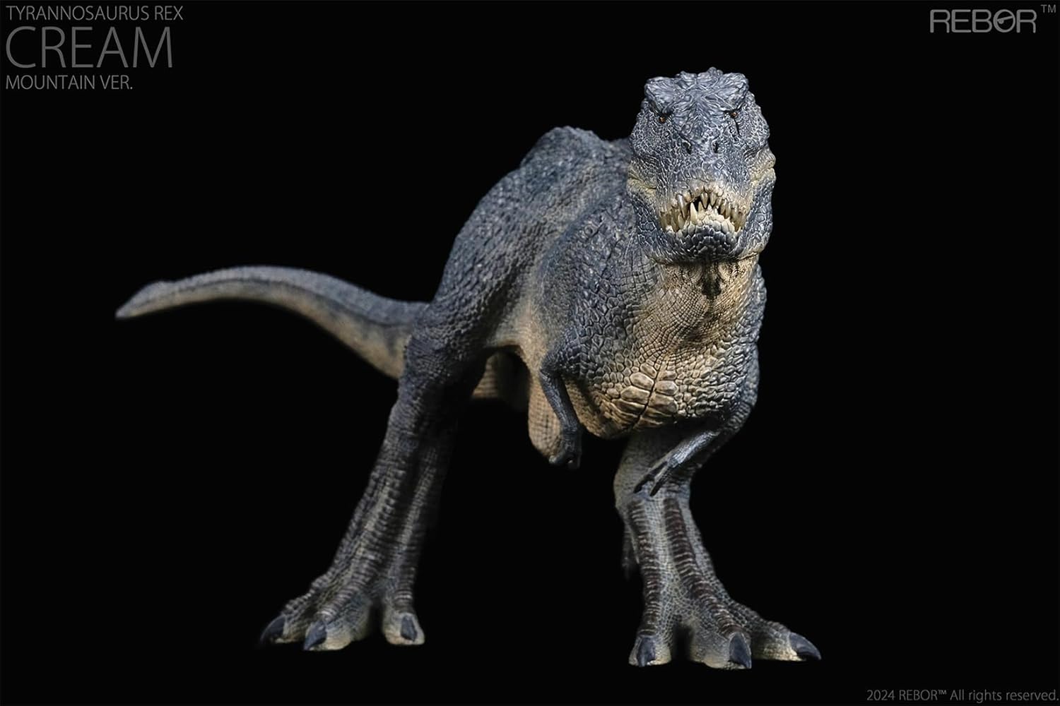 BACALYSO |REBOR 1/35 サイズ ティラノサウルス フィギュア Tレックス T-REX 獣脚類 恐竜 42cm級 口開閉可能 恐ろしい 模型 白亜紀 情景セット プラモデル 大人おもちゃ 置物 プレゼント (山脈)