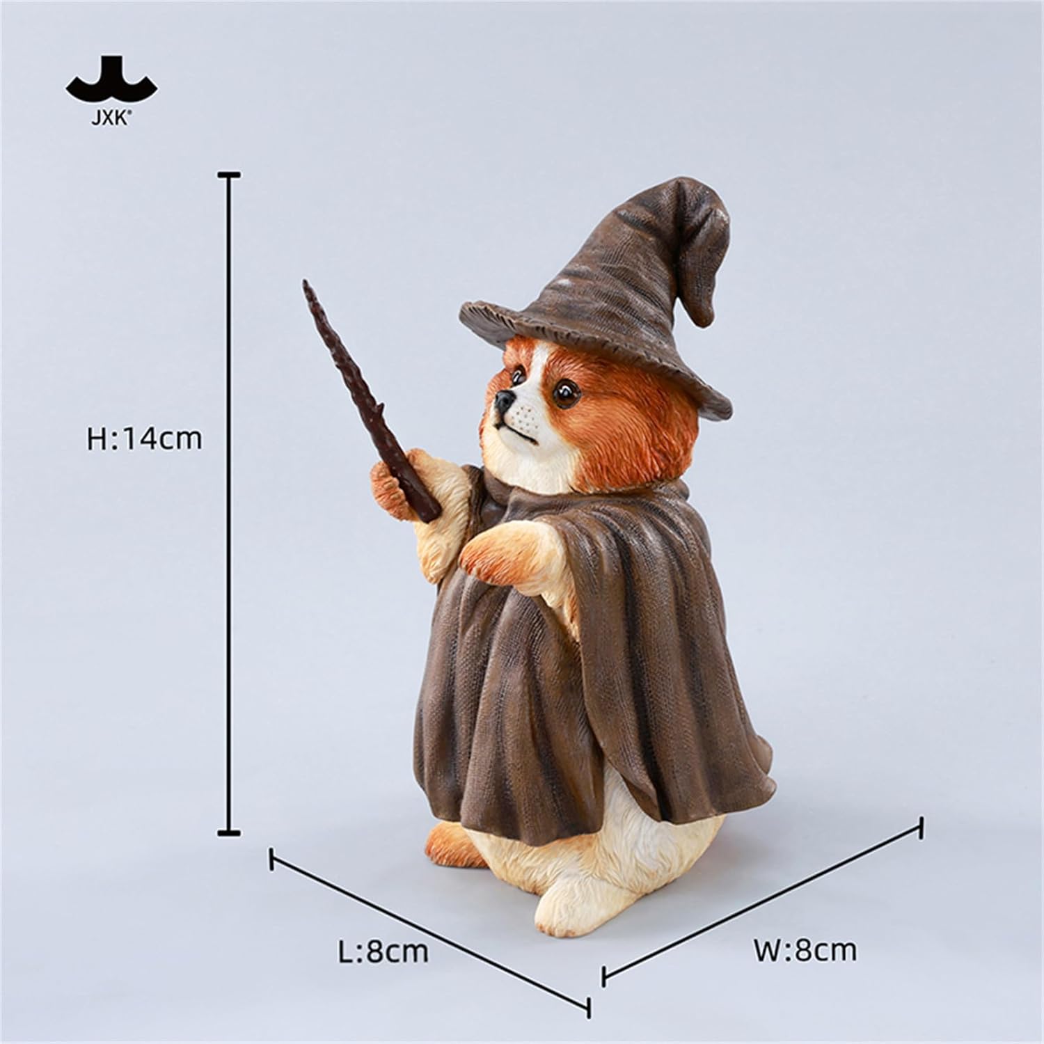 JXK 1/6 サイズ 犬 魔法使い犬 可愛い イヌ 動物 リアル フィギュア 樹脂 プラモデル 模型 14cm級 完成品 ネコ好き 置物 (JXK-CS03A)