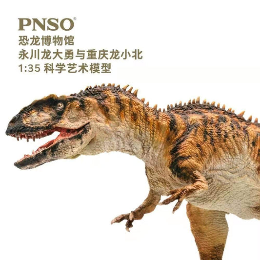PNSO 1/35 サイズ ヤンチュアノサウルス 対 チュンキンゴサウルス 恐竜 フィギュア PVC プラモデル おもちゃ 科学 模 28cm級