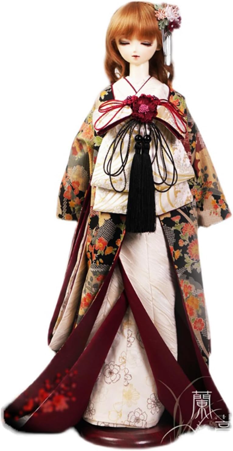 蘭亭集夢 1/4 1/6 スケール BJD 人形服 花魁 花嫁 弥月軽歌 女の子 着物 晴れ着 10点セット 振袖 着物 和柄 人形服 着せ替え 服 仮装 服セット