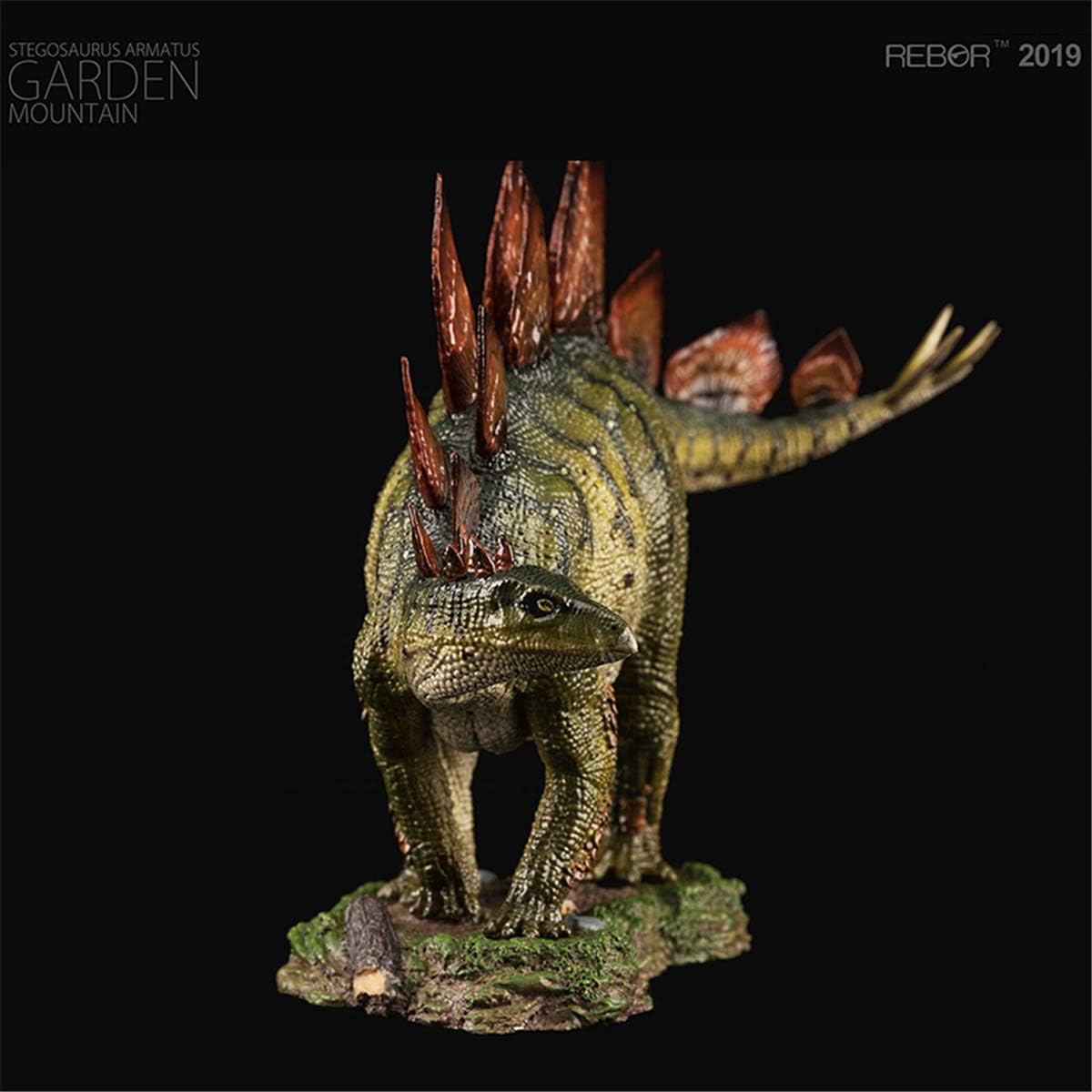 Rebor 2019 1/35 サイズ ステゴサウルス 台座付き ジュラシック 装甲 剣竜類 恐竜 リアル フィギュア PVC プラモデル 模型 大人のおもちゃ プレゼント プレミアム 28cm級 オリジナル インテリア 塗装済 置物 (森林 (Woodland))