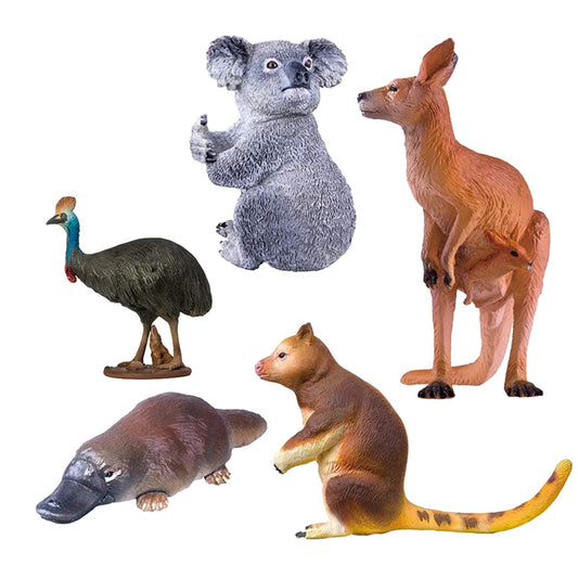 PNSO 5個 セット大洋州 オセアニア オーストラリア コアラ コモリグマ レッドカンガルー 動物 リアル フィギュア プラモデル おもちゃ 模型 25cm級