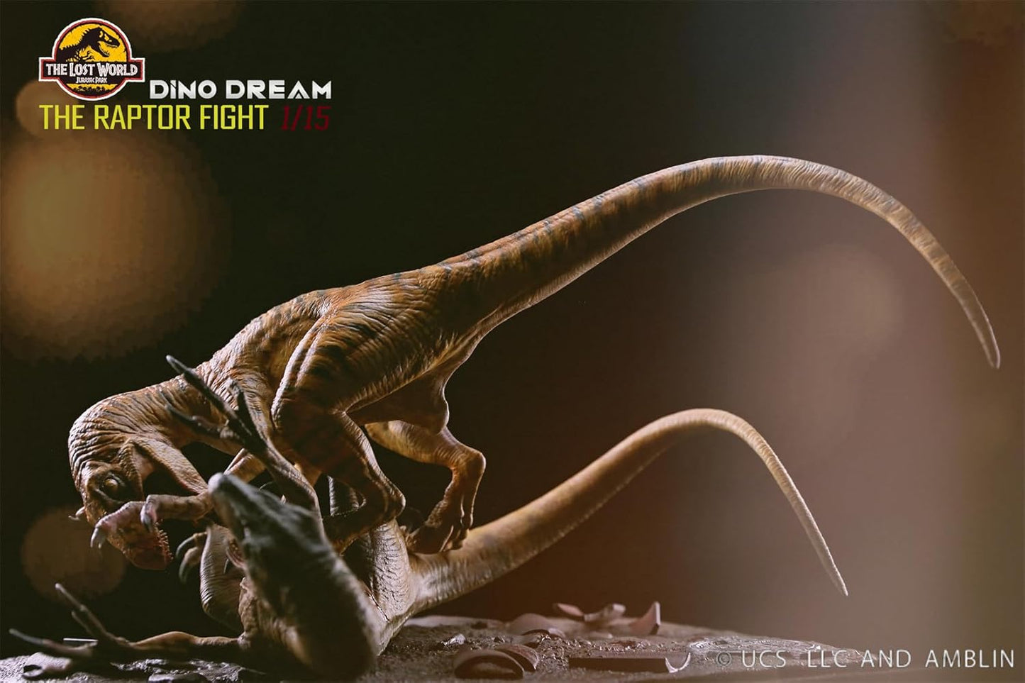 DINO DREAM 1/15 サイズ ヴェロキラプトル ドロマエオサウルス科 白亜紀 小型肉食恐竜 恐竜 24cm級 フィギュア 樹脂 プラモデル 模型 シーン 情景セット 塗装済 台座付き