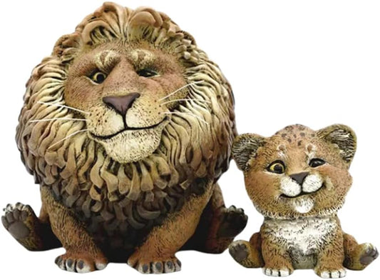 動物惑星 ライオン 9CM フィギュア 2点セット情景セット 食肉類 野生動物 樹脂 可愛い おもちゃ プラモデル プレミアム リアル 動物好き オリジナル 模型 [並行輸入品]