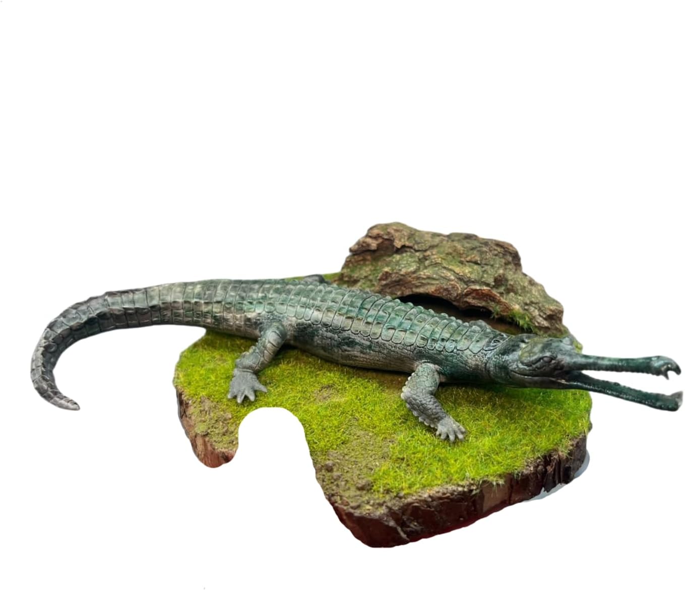 Alex Studio Gavial Figure, 4.3 inches (11 cm), Indogaviaceae, Animals, Reptile Lead, Alligator Eyes, Realistic Resin, Plastic Model, Sex Toy, Model, Present, Figurine, Base Included