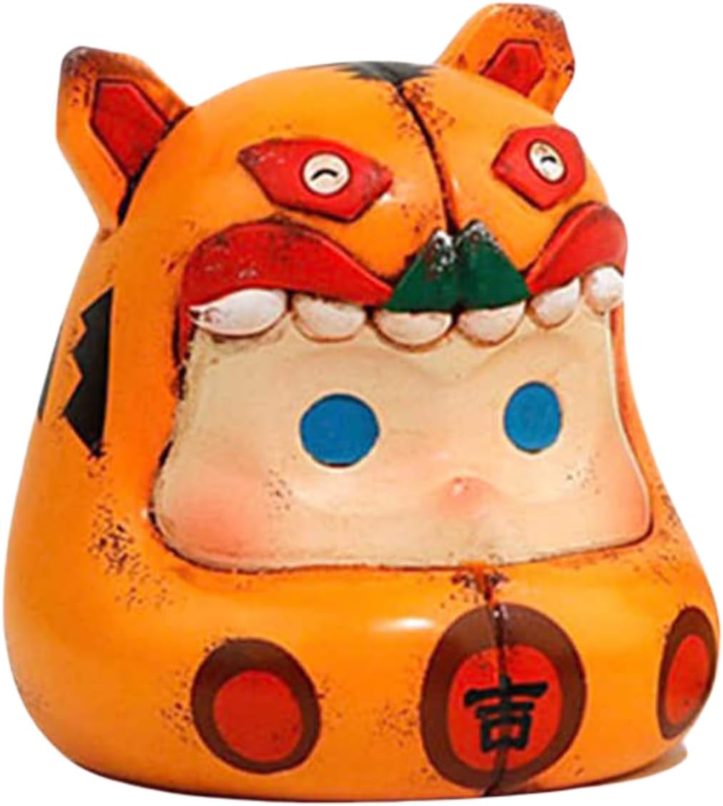達磨 フィギュア 6CM級 だるま 虎 カエル 樹脂 塗装済 可愛い リアル 完成品 動物 プラモデル おもちゃ 模型 動物好き (オレンジ)