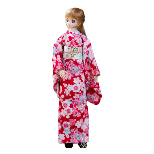 蘭亭集夢 1/3 1/4 1/6 スケール BJD 人形服 紅地 桜 卒業着物 纷悦 女の子 晴れ着 7点セット 振袖 和柄 人形服 着せ替え服 仮装 服セット