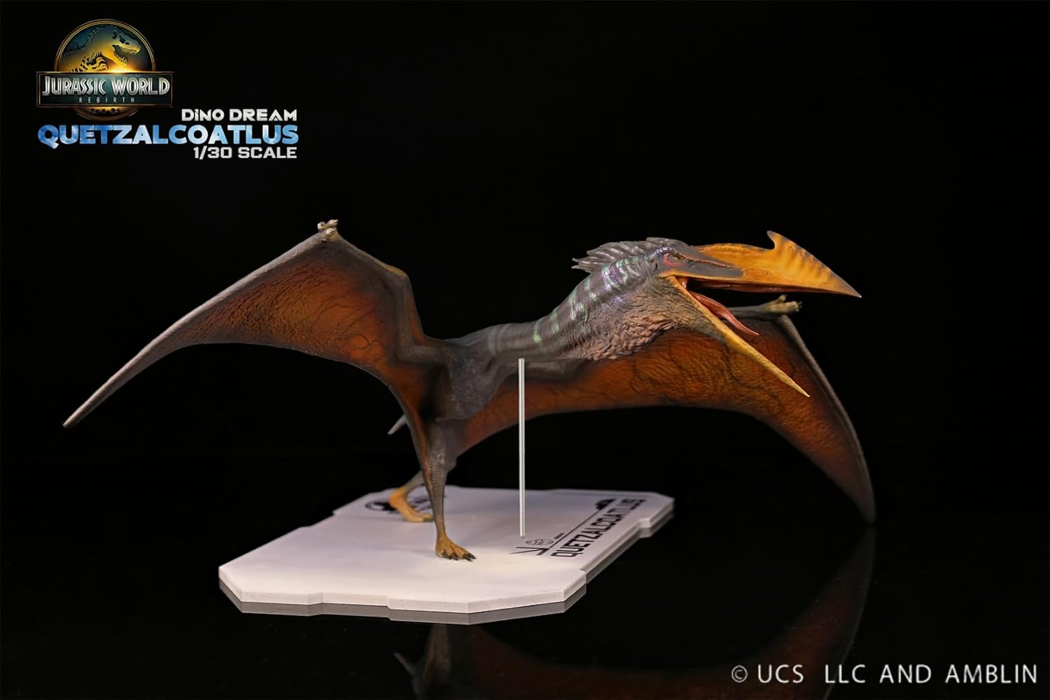 DINO DREAM 1/30 サイズ ケツァルコアトルス アズダルコ科 白亜紀 鳥頸類 恐竜 34cm級 フィギュア 樹脂 プラモデル 模型 シーン 情景セット 塗装済 台座付き
