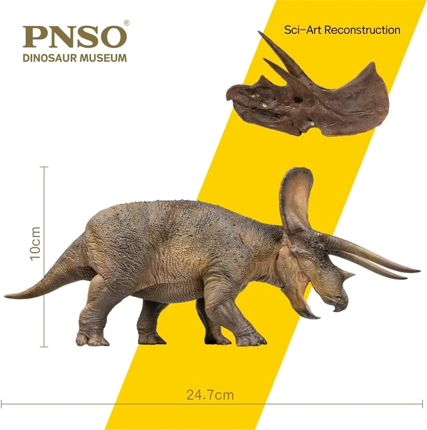 PNSO 恐竜博物館 1/35 サイズ トリケラトプス 恐竜 動物 フィギュア プラモデル おもちゃ 模型 PVC 24.7cm級