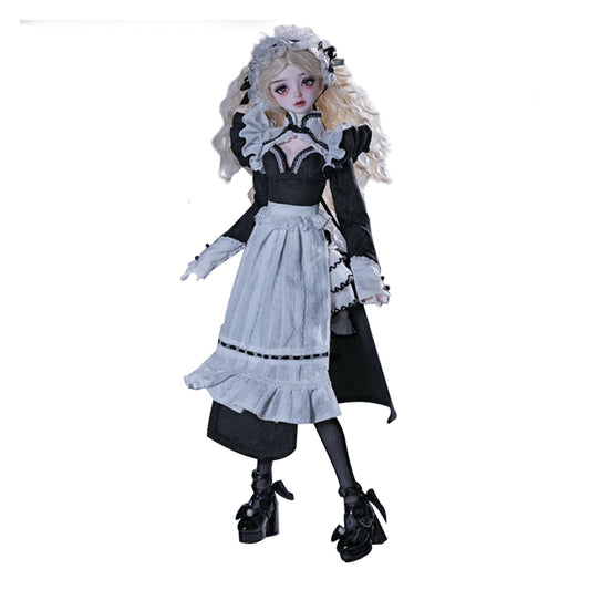 BACALYSO | shuga fairy 1/4 スケール 球体関節人形 女 奈々 中華娘 メイド服 スカート 少女 BJDドール 可動 フィギュア 身長44CM メイク済み プリンセス ドレス 可愛い 樹脂 洋服セットプレゼント (素体（化粧済み）)