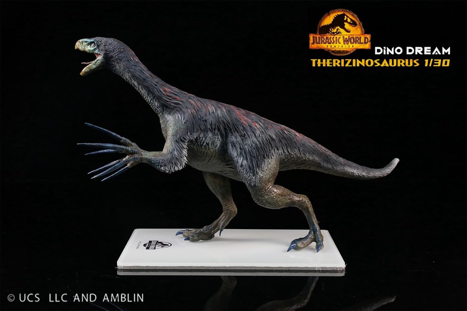 DINO DREAM 1/30 サイズ テリジノサウルス フィギュア テリジノサウルス科 刈り取りをするトカゲ 恐竜 白亜紀 33cm級 リアル 樹脂 プラモデル 模型 塗装済 置物 台座付き 情景セット スタチュー [並行輸入品]