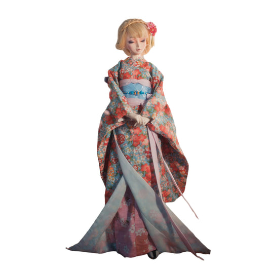 蘭亭集夢 1/3 1/4 スケール BJD 人形服 振袖 浴衣 桜の悠 女の子 着物 晴れ着 8点セット 着物 和柄 人形服 着せ替え 服 仮装 服セット