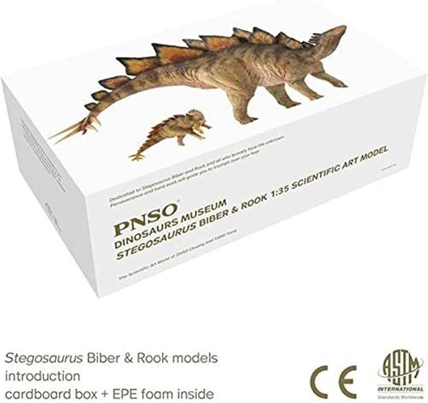 PNSO 1/35 サイズ ステゴサウルス 恐竜博物館シリーズ フィギュア プラモデル おもちゃ 模型 PVC 21.5cm級