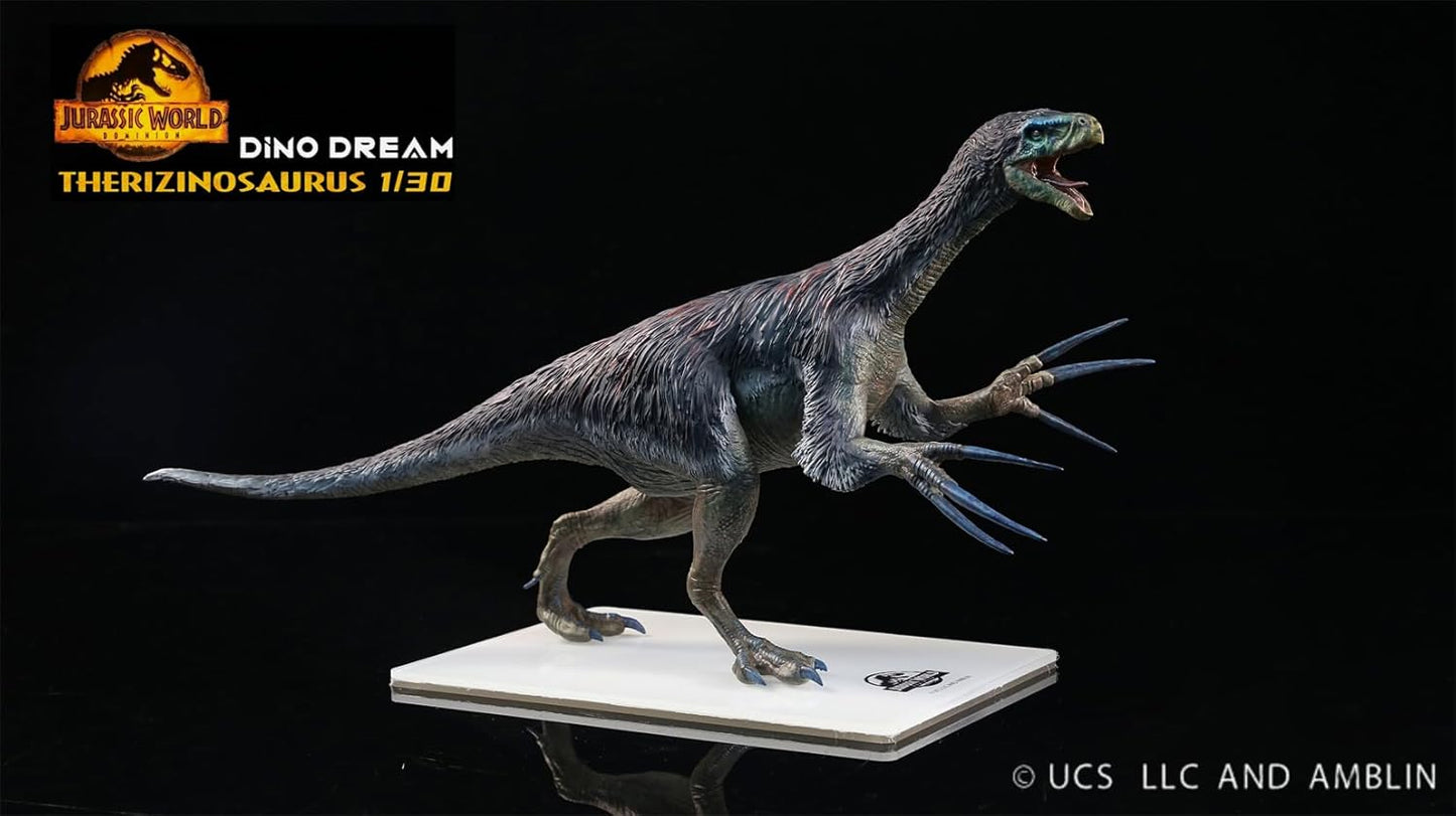 DINO DREAM 1/30 サイズ テリジノサウルス フィギュア テリジノサウルス科 刈り取りをするトカゲ 恐竜 白亜紀 33cm級 リアル 樹脂 プラモデル 模型 塗装済 置物 台座付き 情景セット スタチュー [並行輸入品]