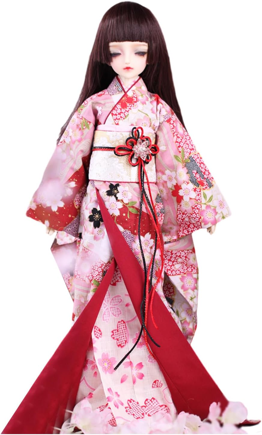 蘭亭集夢 1/3 1/4 1/6 スケール BJD 人形服 花魁 春緋 春葉 女の子 着物 晴れ着 8点セット ブラック 和柄 花柄 人形服 着せ替え 服 仮装 服セット
