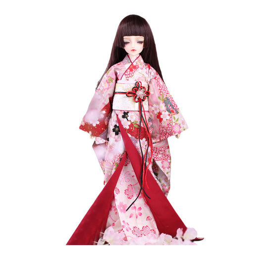 蘭亭集夢 1/3 1/4 1/6 スケール BJD 人形服 花魁 春緋 春葉 女の子 着物 晴れ着 8点セット ブラック 和柄 花柄 人形服 着せ替え 服 仮装 服セット