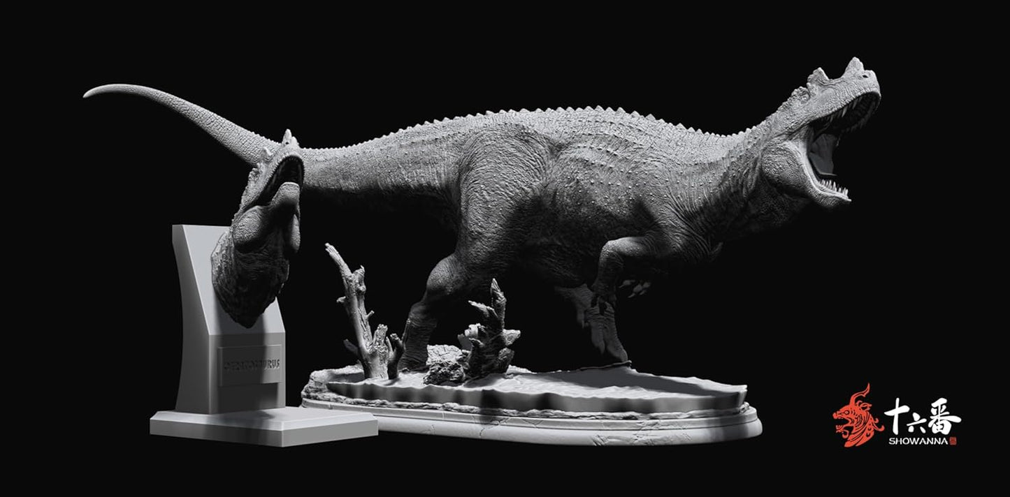 SHOWANNA 1/35ケラトサウルス ケラトサウルス科 18.5CM 獣脚類 ジュラ紀 恐竜 リアル フィギュア 情景セット 樹脂 プラモデル 模型 スタチュー 台座付き [並行輸入品]