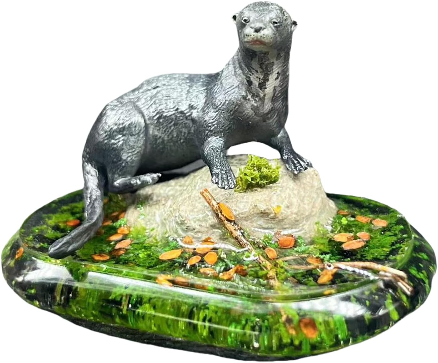 BACALYSO | ALEX STUDIO Lutra Figure, Mammalia, Cat Eyes, Weasel Family, Red Resin, Painted Base, Cute, Realistic Animal, Plastic Model, Toy, Figurine (1/10)