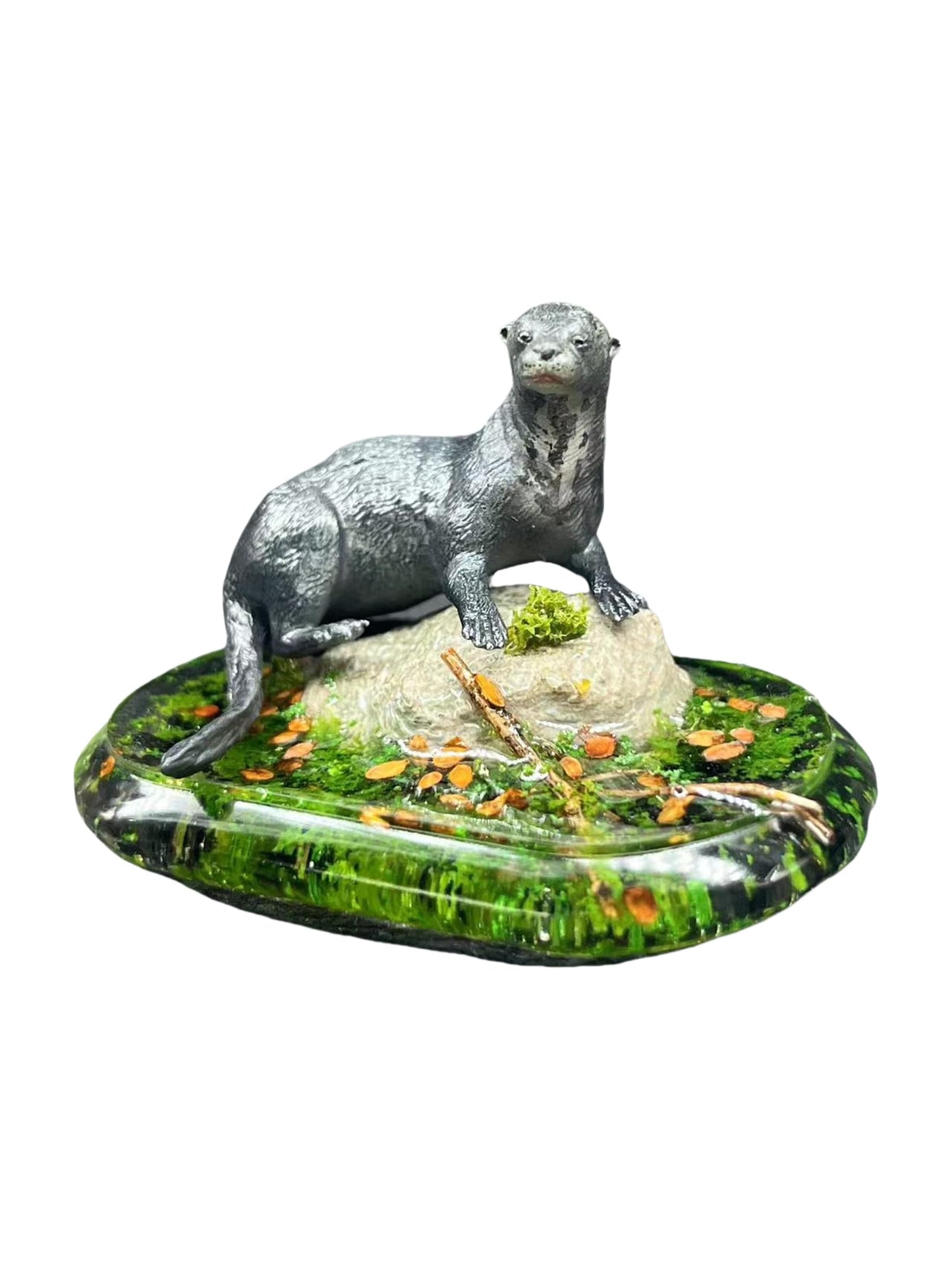 BACALYSO | ALEX STUDIO Lutra Figure, Mammalia, Cat Eyes, Weasel Family, Red Resin, Painted Base, Cute, Realistic Animal, Plastic Model, Toy, Figurine (1/10)