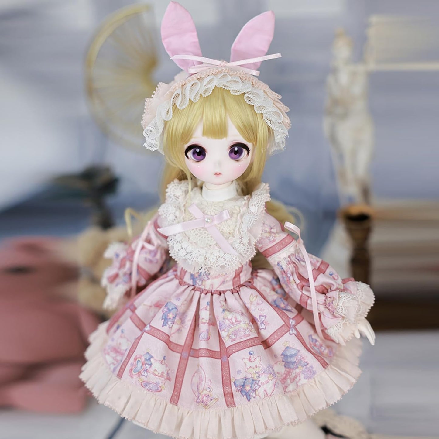 BACALYSO | shuga fairy 1/4 スケール 球体関節人形 女 Makoto 精霊 兎耳少女 ロリータ BJDドール 可動 フィギュア 身長40CM メイク済み 仮装でき 可愛い 樹脂 服セット (洋服セット)
