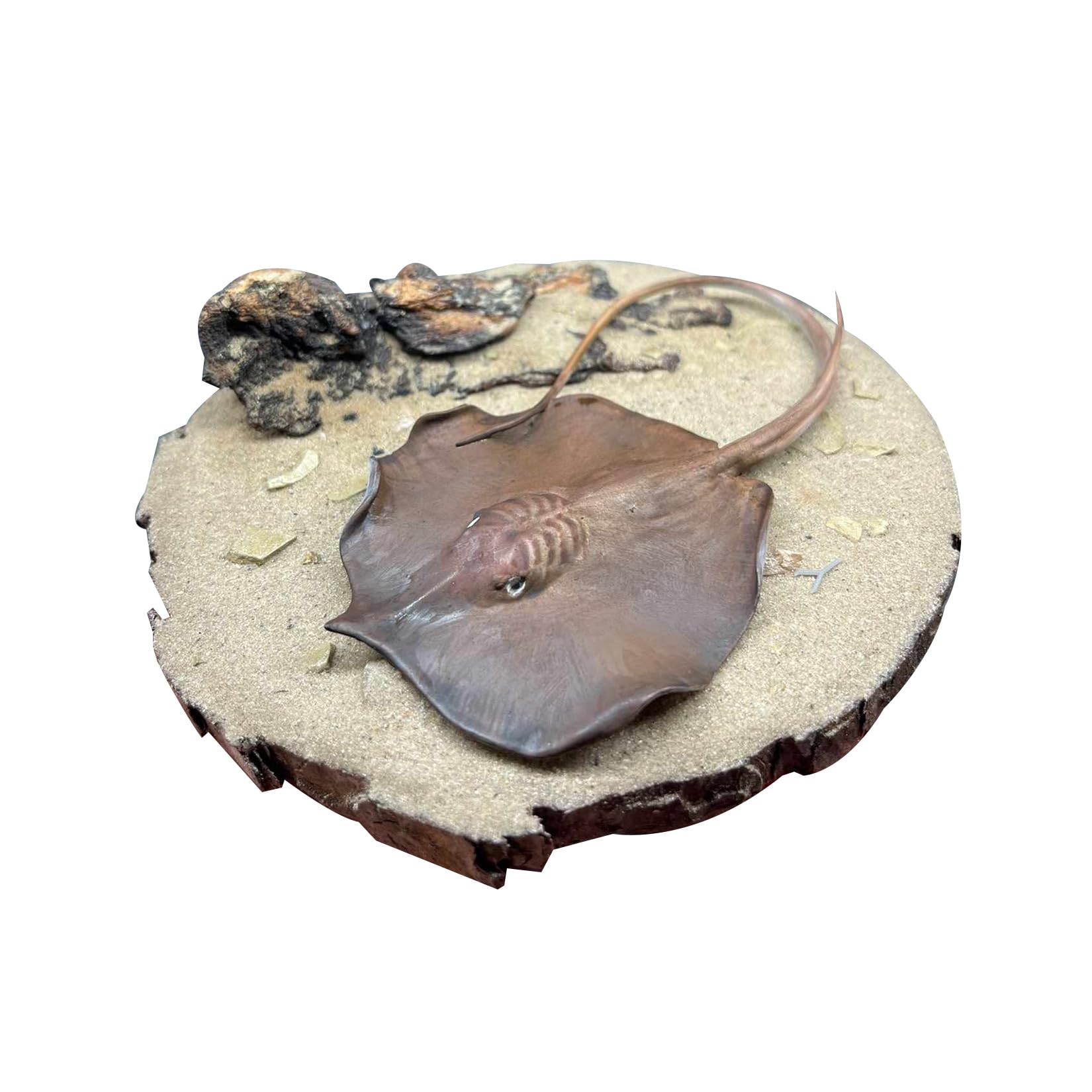 BACALYSO | ALEX STUDIO Plaque Lavane Figure, Endangered, World's Largest Freshwater Fish, Stingray Family, Thorny Stingray, Resin, Painted, Cute, Realistic Animal, Plastic Model, Toy, Figurine (1/15)