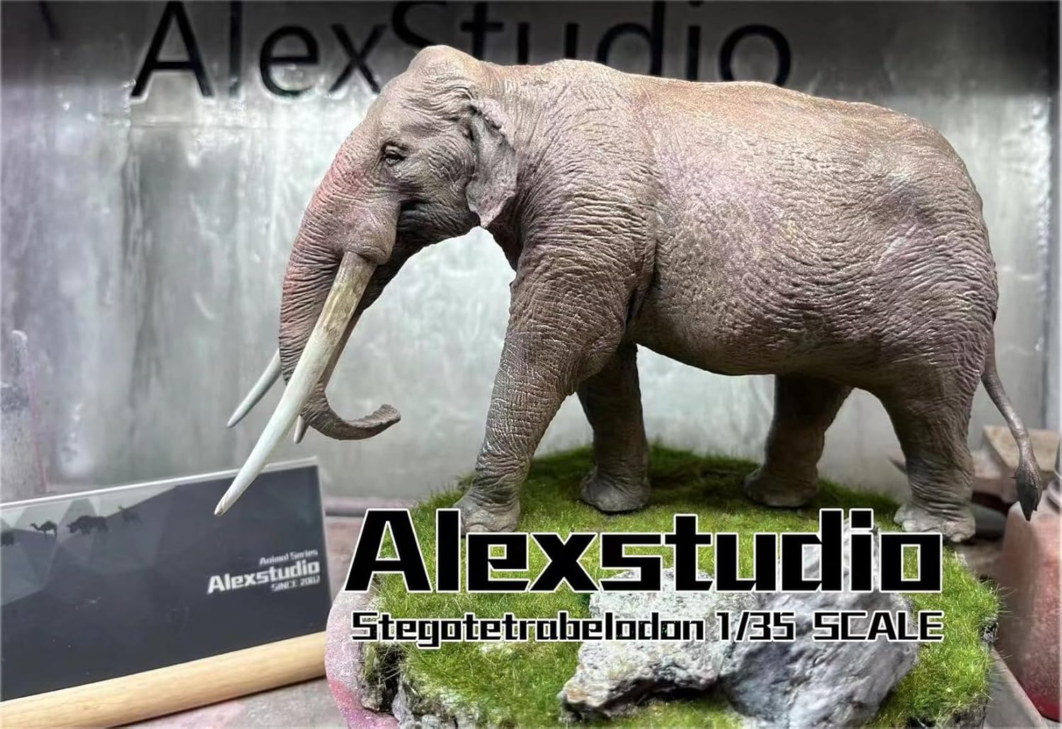 BACALYSO | ALEX STUDIO 1/35 Scale Stego Tetraverodon Figure, Neocene Medieval Mammalian Extinction, Elephant, Ancient Statue, Resin, Painted, Statue, Cute, Realistic Animal, Plastic Model, Toy, Model,