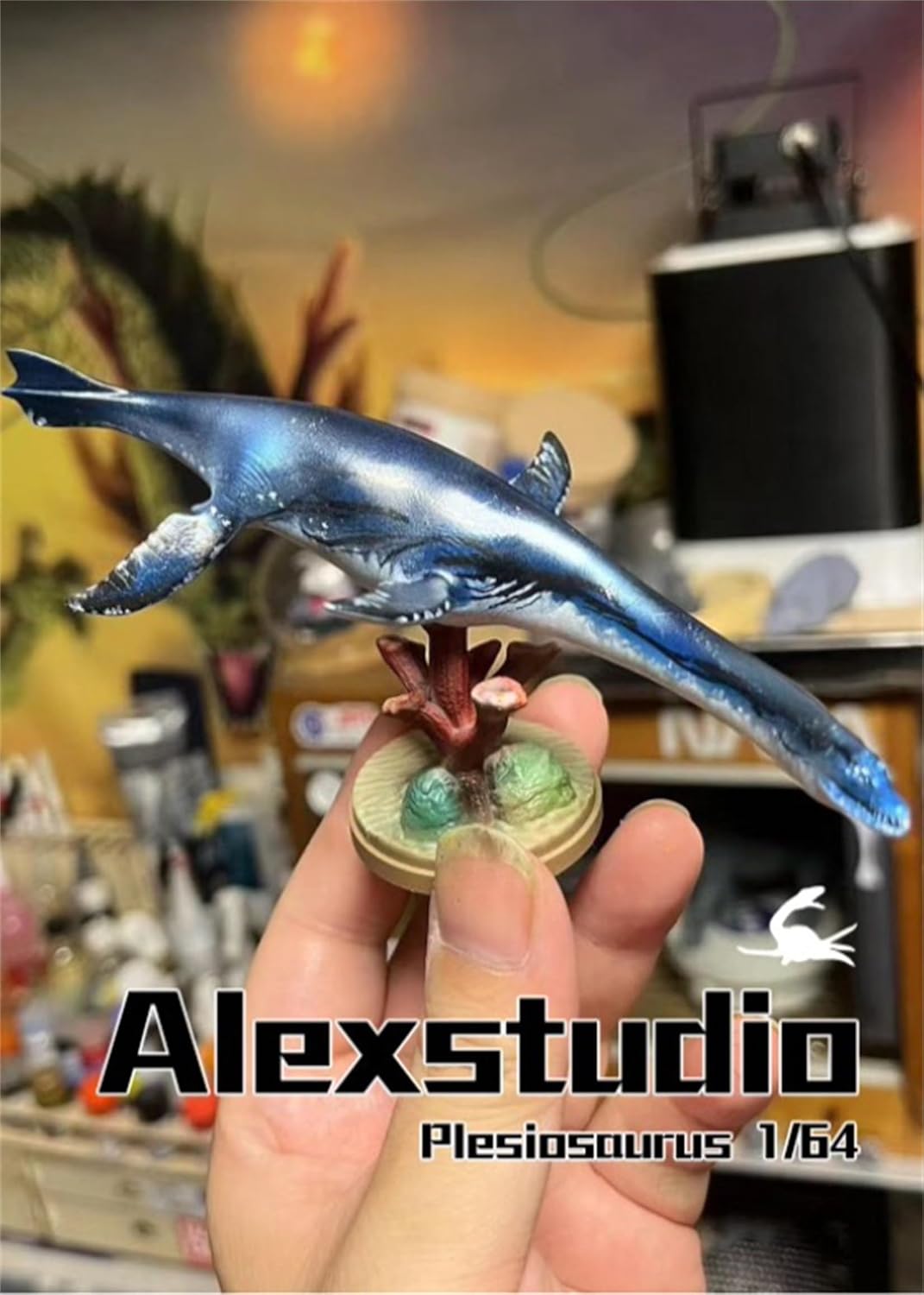 BACALYSO | ALEX STUDIO 1/72 Scale, Chief Dragon Figure, 5.9 inches (15 cm), Jurassic Extinct Species, Aquatic Reptile, Dinosaur, Resin, Painted Statue, Cute, Realistic Animal, Plastic Model, Toy,