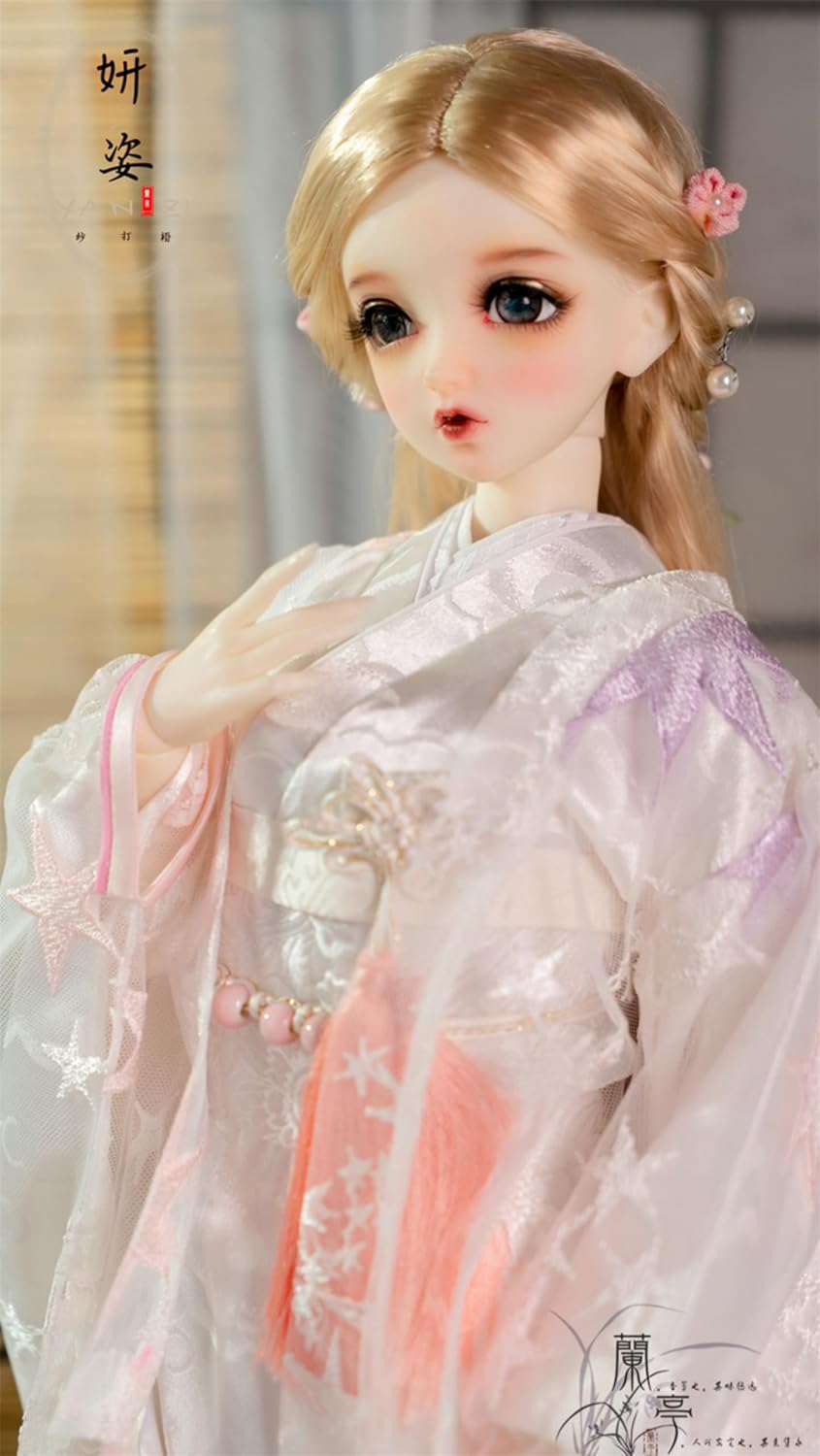 蘭亭集夢 1/3 1/4 スケール BJD 人形服 和風 紗 羽織 花嫁 白無垢 着物 姸姿 女の子 晴れ着 10点セット 振袖 和柄 人形服 着せ替え 服 仮装 服セット