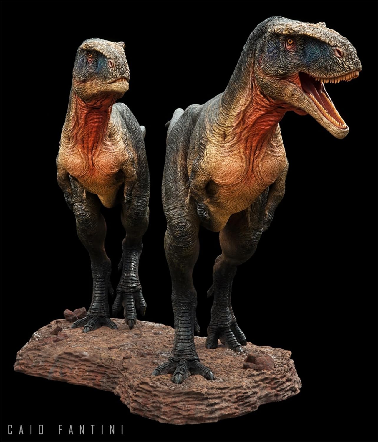 SHOWANNA 1/35スケール スペクトロベナトル アベリサウルス科 獣脚類 恐竜 白亜紀 リアル フィギュア級 樹脂 プラモデル 模型 スタチュー 台座付き (塗装済み, 1/15) [並行輸入品]