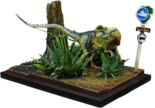 DINO DREAM 1/15 サイズ ディロフォサウルス ジュラ紀 肉食 獣脚類恐竜 18cm級 オス メス リアル フィギュア 樹脂 プラモデル 大人のおもちゃ 模型 シーン 情景セット プレゼント プレミアム オリジナル スタチュー 塗装済 完成品 置物 台座付き (閉じる)