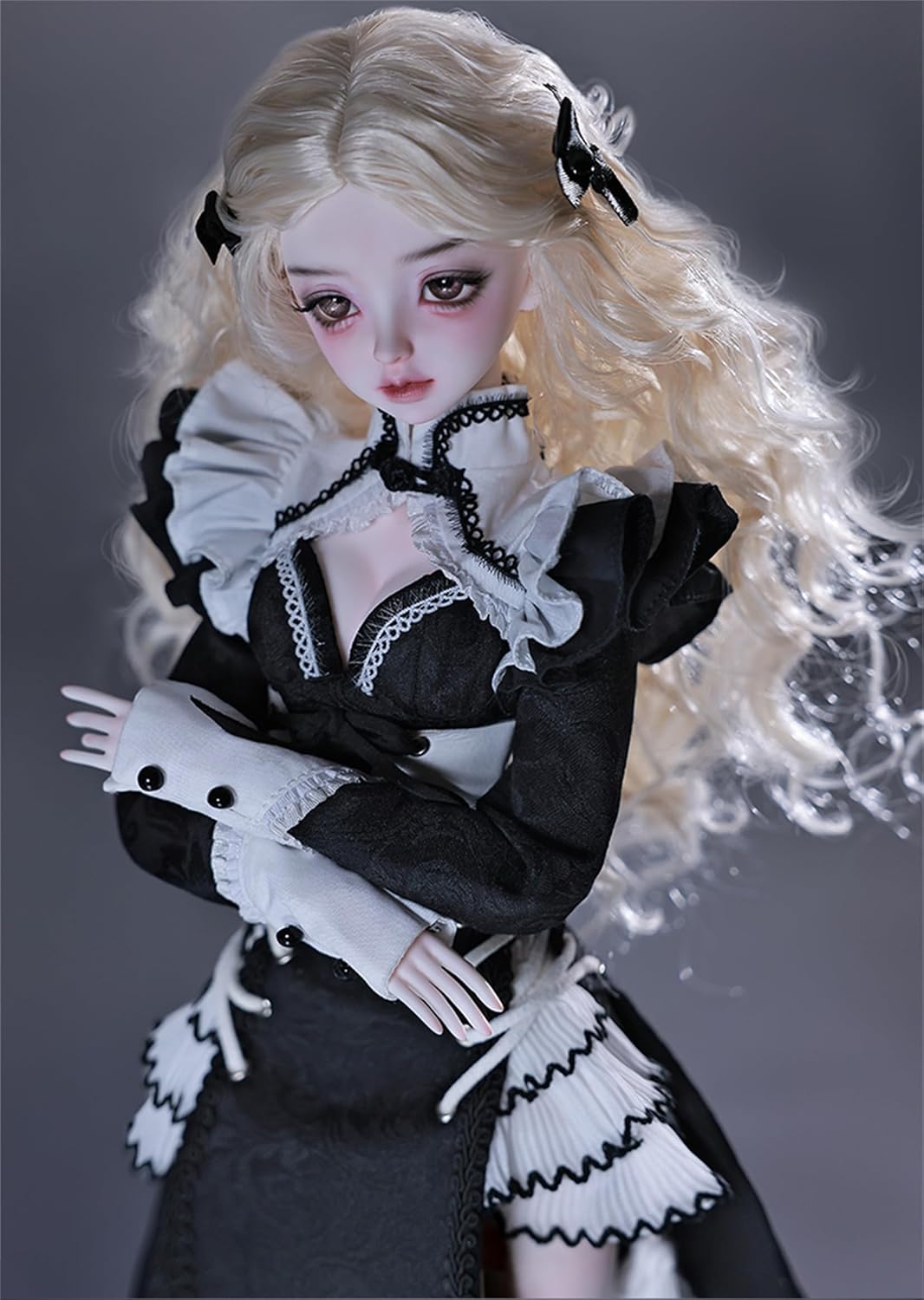 BACALYSO | shuga fairy 1/4 スケール 球体関節人形 女 奈々 中華娘 メイド服 スカート 少女 BJDドール 可動 フィギュア 身長44CM メイク済み プリンセス ドレス 可愛い 樹脂 洋服セットプレゼント (素体（化粧済み）)
