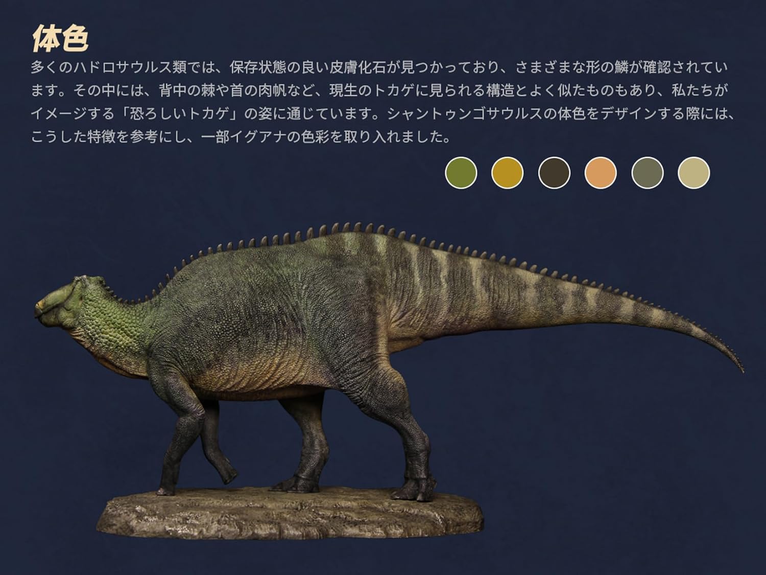 寰宇大千 シャントゥンゴサウルス フィギュア ハドロサウルス科 白亜紀 恐竜 38cmリアル PVC プラモデル 大人のおもちゃ 模型 プレゼント プレミアム スタチュー 塗装済 完成品 [並行輸入品]